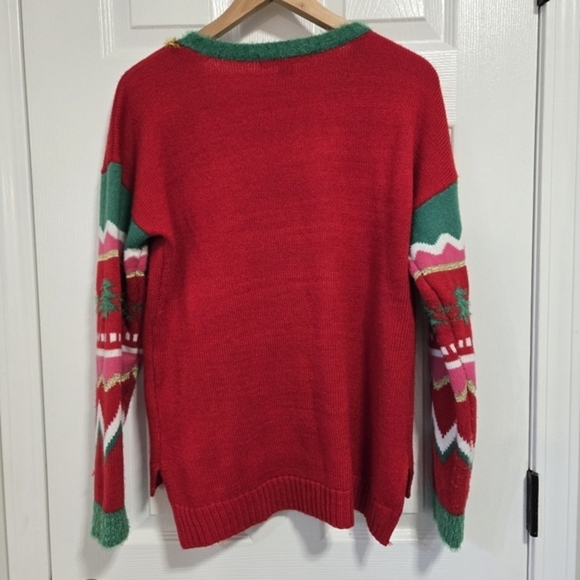United‎ States Sweaters Women's Ugly Christmas Reindeer 3D Long Sleeve Medium - Picture 2 of 16